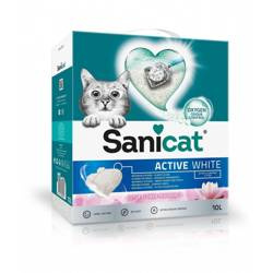 Biały żwirek bentonitowy o zapachu lotosu dla kota Sanicat Active White 10L